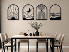 Decorazione da parete a forme, Quadro moderno soggiorno, 3D Murali in legno, Decorazioni moderni muro per salotto, camera da letto