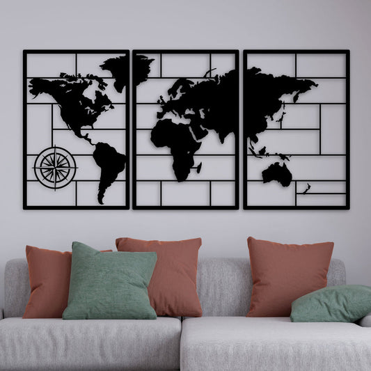 Quadro Parete Mappa Mondo , Decorazione Interna , Decorazione Moderna