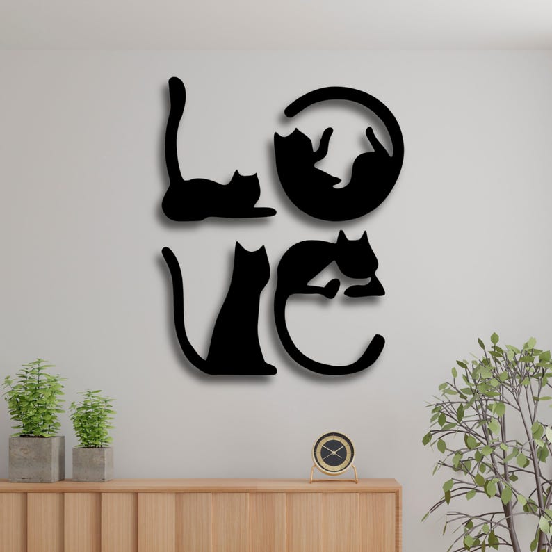 DECORAZIONE INTERNA , DECORAZIONE DA PARETE GATTINI, DECORAZIONE MODERNA